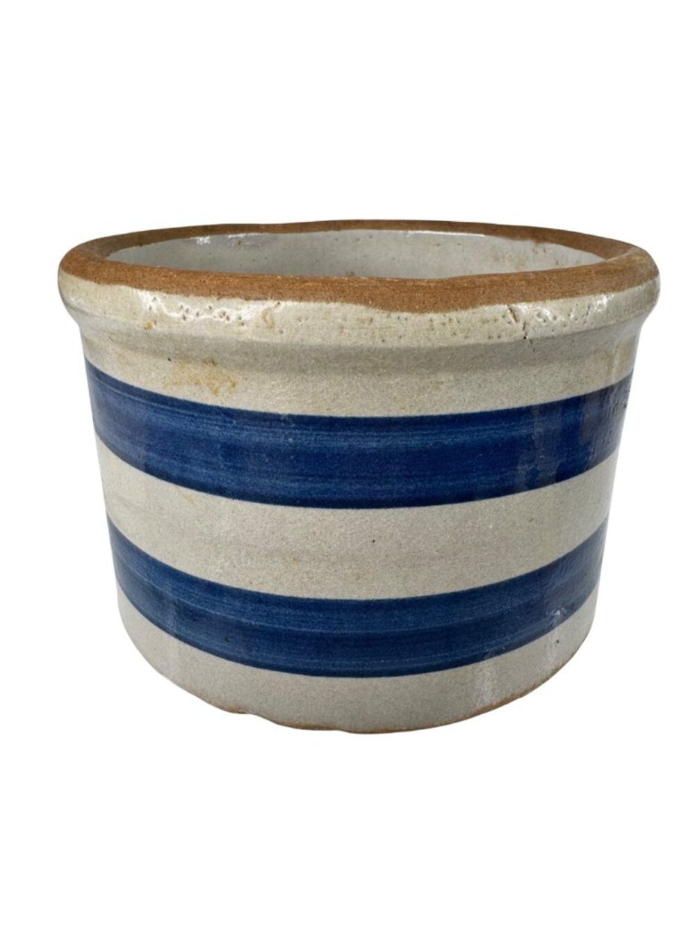 LeGrees Creamery Ceramic Butter Crocks Striped Rustic Set of 3 Vintage Stoneware - Picture 6 of 11